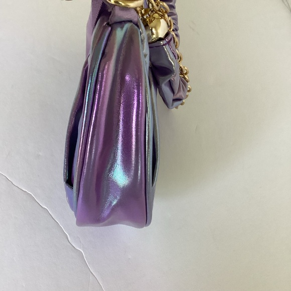 Olivia Miller Iridescent Metallic Purple Shoulder Bag Scrunch Handle Y2K Shiny - Picture 6 of 13